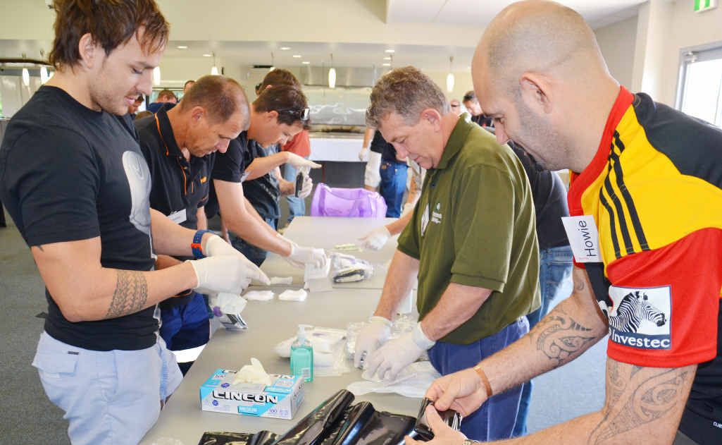 Kestrel employees assemble the birth kits as part of their LEAN training and induction to the Kestrel Mine Extension. Kestrel employees assemble the birth kits as part of their LEAN training and induction to the Kestrel Mine Extension.